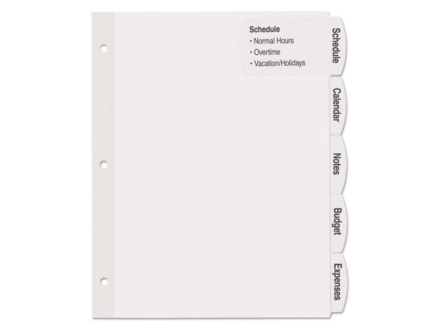 Avery - Big Tab Printable Paper Dividers with Large Labels, 5 Tabs, 20 Sets/Pack - White - image 4