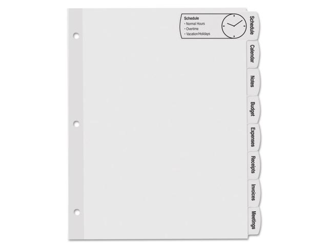 Avery - Big Tab Printable Paper Dividers with Large Labels, 8 Tabs, 20 Sets/Pack - White - image 2