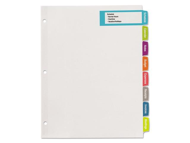 Avery - Big Tab Printable Paper Dividers with Large Labels, 8 Tabs, 20 Sets/Pack - White - image 3