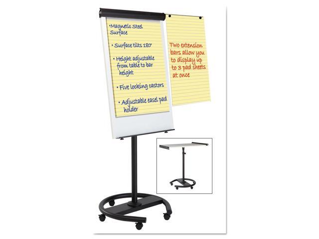 MasterVision 360 Multi-Use Mobile Magnetic Dry Erase Easel 27 x 41 Black Frame EA4806156