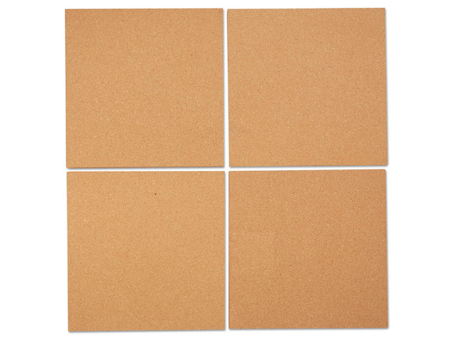 UNIVERSAL Cork Tile Panels Brown 12 x 12 4/Pack 43404