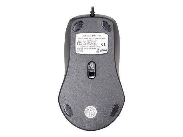 Urban Factory BIG CRAZY Wired Ambidextrous Optical USB Mouse Black (BCM01UF) UBFBCM01UF