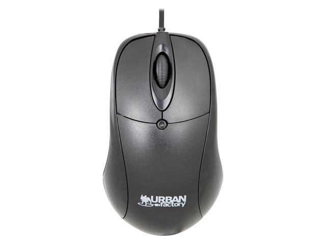 Urban Factory BIG CRAZY Wired Ambidextrous Optical USB Mouse Black (BCM01UF) UBFBCM01UF