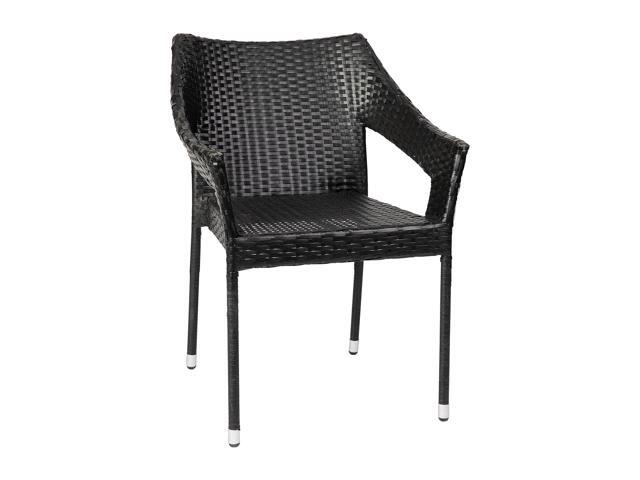Flash Furniture Ethan Commercial Grade Stacking Patio Chair Black (TTTT02BK)