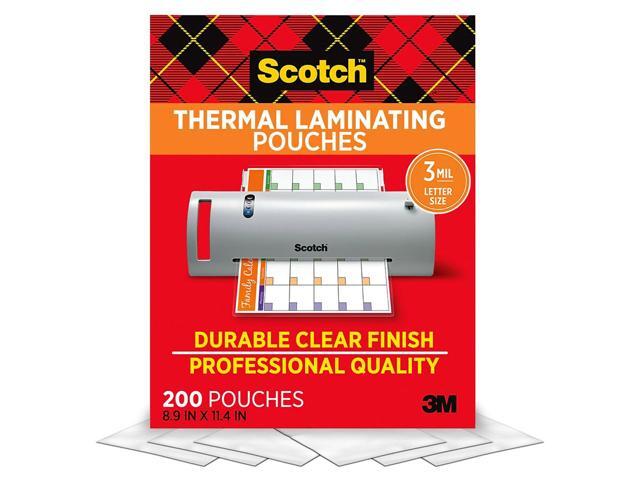 Scotch Letter Size Thermal Laminating Pouches 3 mil 11 2/5 x 8 9/10 200 per Pack TP3854200