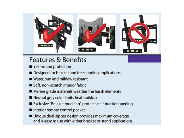 Solaire - Outdoor TV Cover for Most Flat-Screen TVs Up to 70" - Neutral Gray - image 7