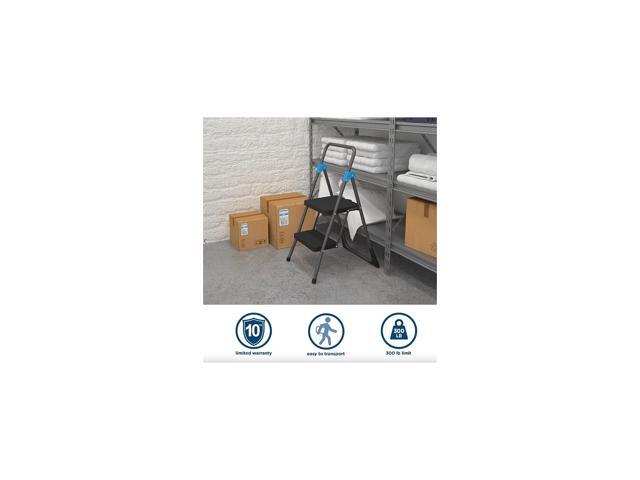 Cosco Commercial 2-Step Folding Stool 300 lb Capacity Gray (CSC11829GGB)