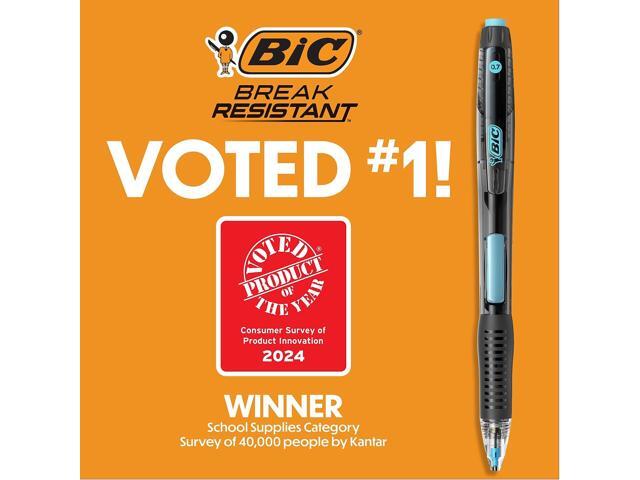 BIC Break-Resistant Mechanical Pencils with Erasers 0.7mm #2 Medium Lead 2/Pack (MV7PRP2-BLK)