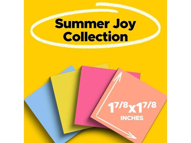 Post-it Super Sticky Notes 1 7/8' x 1 7/8' Summer Joy Collection 90 Sheet/Pad 8 Pads/Pack (622-8SSJOY)