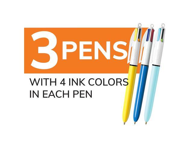 BIC Retractable Ballpoint Pen Medium Point Assorted Inks 3/Pack (MMXP31-AST)