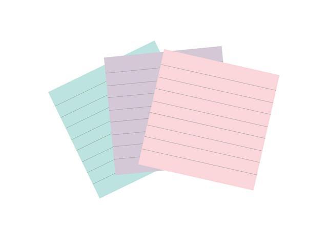 Post-it Recycled Super Sticky Notes 4' x 4' Wanderlust Pastels Collection Lined 70 Sheet/Pad 3 Pads/Pack (675R-3SSNRP)