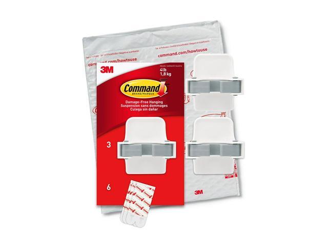 3M Broom Gripper 3.12w x 1.85d x 3.34h White/Gray 3 Grippers/6 Strips 170073NA