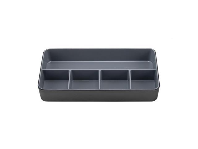 Advantus Fusion 5 Compartment Desk Tray Black and Gray Each (37682)