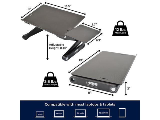 WorkEZ BEST Adjustable Laptop Stand and Lap Desk for Laptop Adjustable Laptop Desk for Lap Aluminum Laptop Stand for Bed Laptop Cooling Stand...