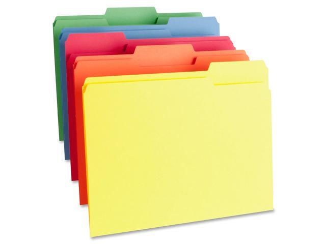 Business Source Color File Folder 1-Ply 1/3 Cut Tabs Letter 100/BX AST 65780