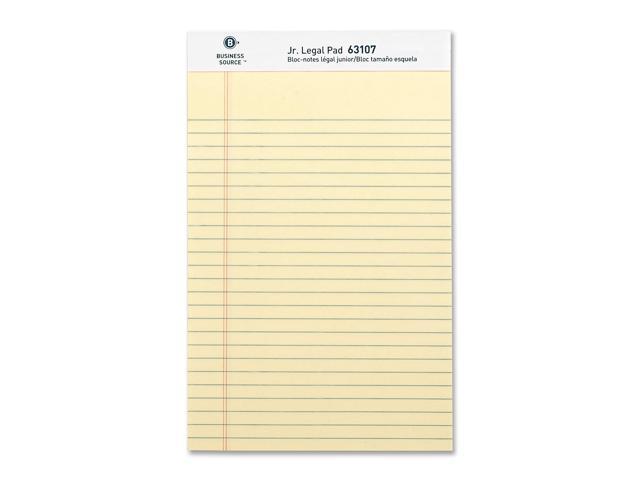 Business Source Legal Pads Jr. Legal Ruled 50 Sht 5'x8' 12Pack CA 63107