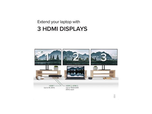 Plugable 12-in-1 USB-C Triple Monitor Docking Station, 100W Laptop Charging - image 10