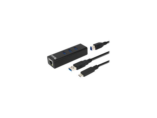 Plugable USB Hub with Ethernet, 3 Port USB 3.0 Bus Powered Hub with Gigabit Ethernet - image 2