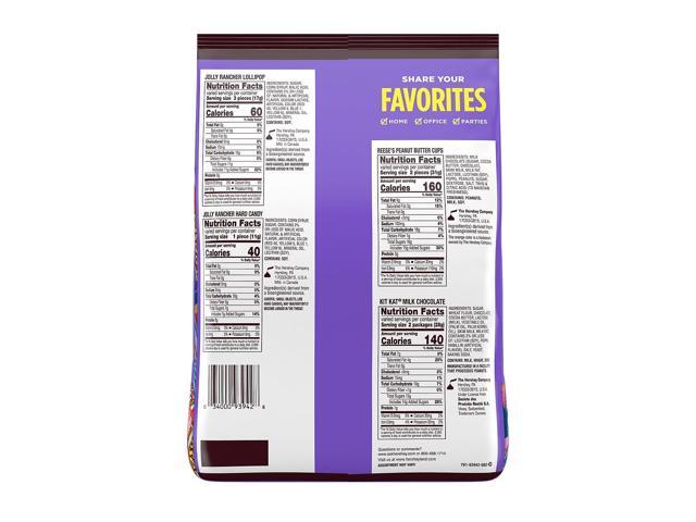 Hershey's JOLLY RANCHER KIT KAT and REESE'S Assorted Flavored Snack Size Candy Party Pack 34.19 oz (HEC93942)
