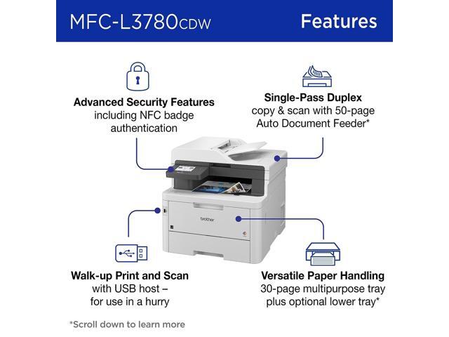 Brother - MFC-L3780CDW Wireless Digital Color All-in-One Printer with Laser Quality Output, Great for Business - White - image 12