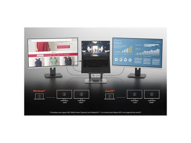 j5create 11.4' x 8.9' Aluminum Multi-Angle Dual-HDMI Docking Stand Space Gray/Silver (JTS427)