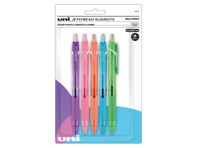 uni-ball uni Jetstream Elements Ballpoint Pens Medium Point 1.0mm Assorted Ink 5/Pack (70138)