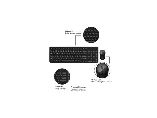 OTM Essentials Pro Wireless Keyboard & Optical Mouse Combo Black (ROB-B3WBK)