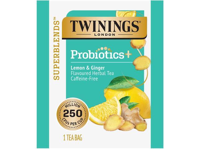 Twinings Probiotics Lemon and Ginger Herbal Tea Bags 18/Box (F16483) TNA95223