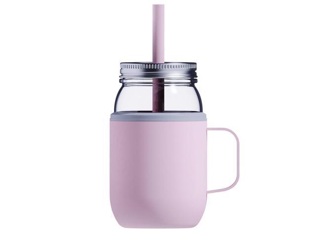 Photos - Glass Asobu 16-Ounce Moonshine Kuzie-Insulated Mason Jar Pink ADNANA (NA-MJK16P)
