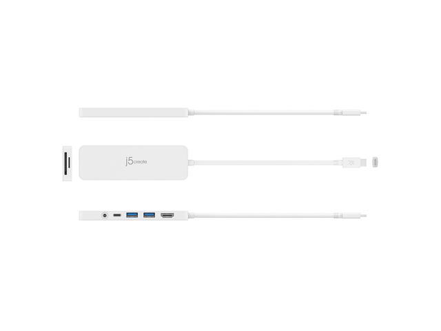 j5create - USB-C Multi-Port Hub with Power Delivery for Mac, PC and More - White - image 12