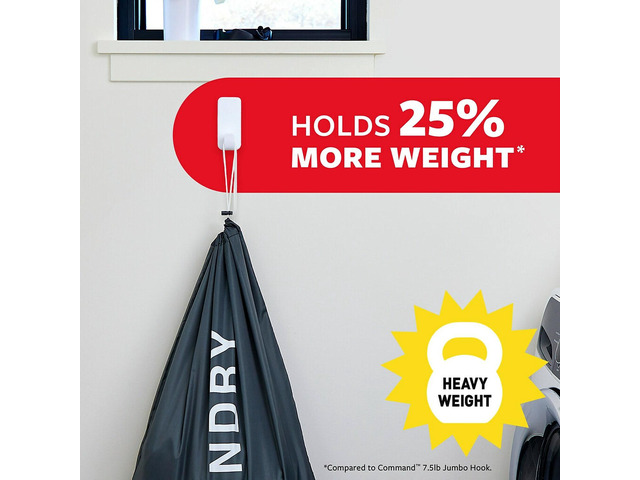 Command X-Large Utility Hook White 1 Hook 4 Strips/Pack (17010-ES)