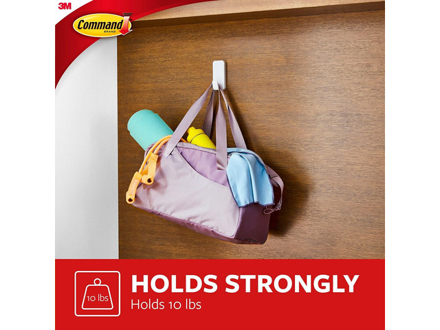 Command X-Large Utility Hook White 1 Hook 4 Strips/Pack (17010-ES)