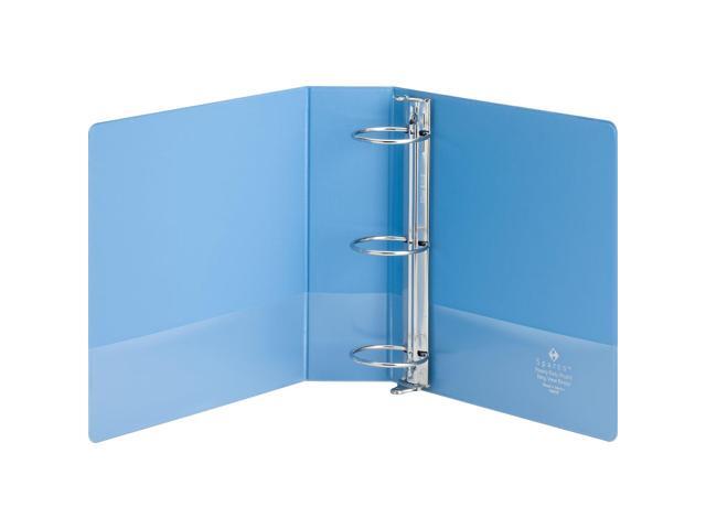 Business Source View Binder Round Ring 3' Cap Letter-size Light Blue 19752