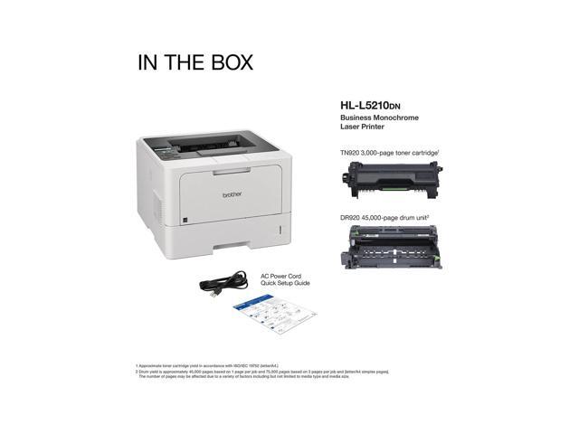 Brother HL-L5210DN Business Monochrome Laser Printer with Duplex Printing and Networking