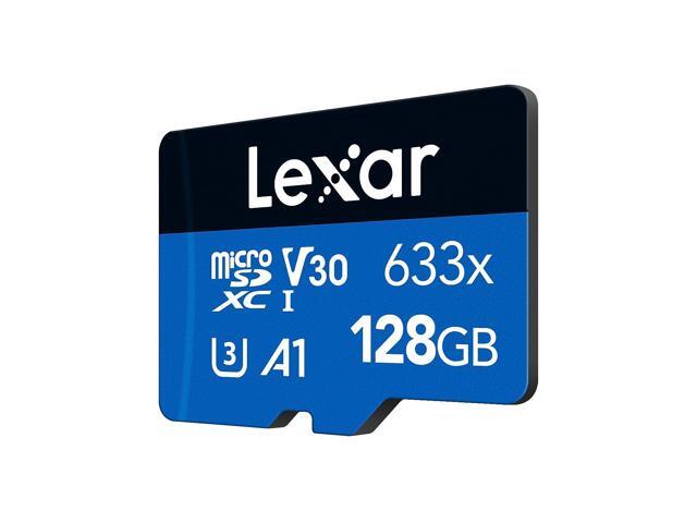 Lexar High-Performance 633x BLUE Series 128GB microSDXC Memory Card with Adapter Class 10 UHS-I V30 2/Pack (LSDMI128-B2U633)