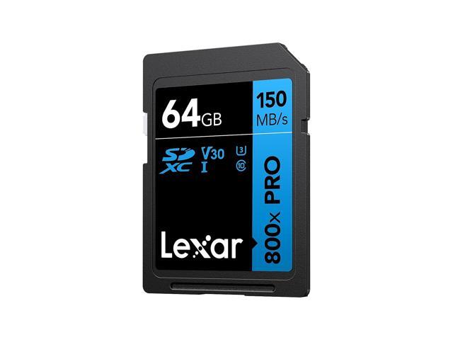 Lexar High-Performance 800x PRO BLUE Series 64GB SDXC Memory Card Class 10 UHS-I V30 (LSD0800P064G-BNNNU)