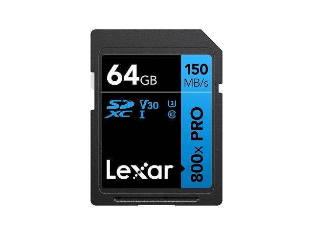 Lexar High-Performance 800x PRO BLUE Series 64GB SDXC Memory Card Class 10 UHS-I V30 (LSD0800P064G-BNNNU)