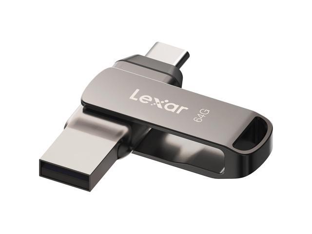 Lexar JumpDrive D400 Dual 64GB USB 3.1 Flash Drive Titanium (LJDD400-64G-BNU)
