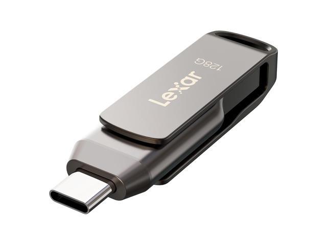 Lexar JumpDrive D400 Dual 128GB USB 3.1 Flash Drive Titanium (LJDD400-128GBNU)