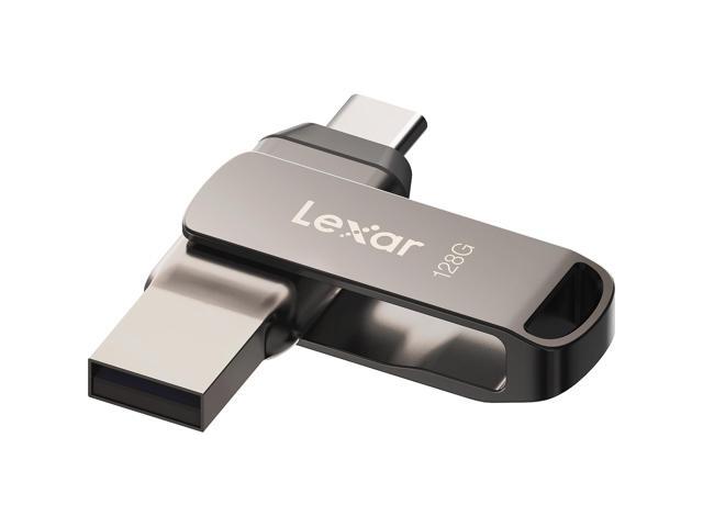 Lexar JumpDrive D400 Dual 128GB USB 3.1 Flash Drive Titanium (LJDD400-128GBNU)