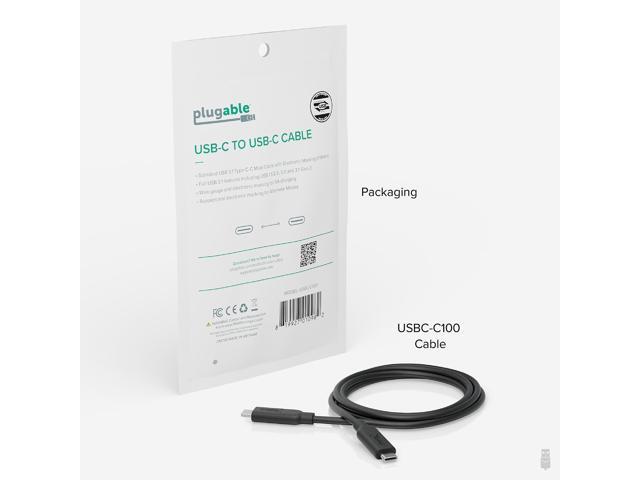 Plugable 10Gbps USB-C to USB-C Cable, 3.3 ft/1m, 3A, USB-IF Certified, USB 3.1 Gen 2 Type-C - image 12