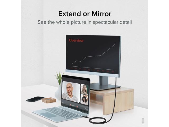 Plugable USB-C to HDMI Cable, 6ft/1.8m, HDMI 2.0, USB4 / Thunderbolt Adapter for 4K Monitor up to 4K 60Hz - image 12