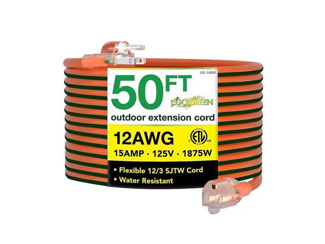 Go Green Power 50' Indoor/Outdoor Extension Cord 12 AWG Orange (GG-14050)