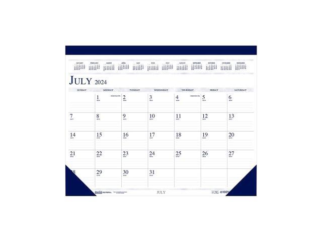 2024-2025 House of Doolittle 18.5' x 13' Academic Monthly Desk Pad Calendar White/Blue (1556-25)
