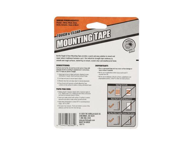 Gorilla Tough & Clear Double-Sided Mounting Tape 1' x 150' Clear (6036002)