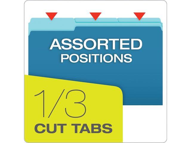 Pendaflex Interior File Folders 1/3 Cut Top Tab Legal Bright Assorted 100/Box 435013ASST