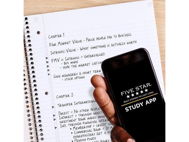 Five Star 5-Subject Notebook 8.5' x 11' College Ruled 200 Sheets 958110