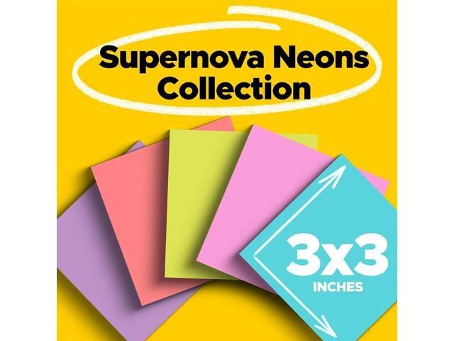 Post-it Super Sticky Pads in Miami Colors 3 x 3 Miami 70/Pad 24 Pads/Pack