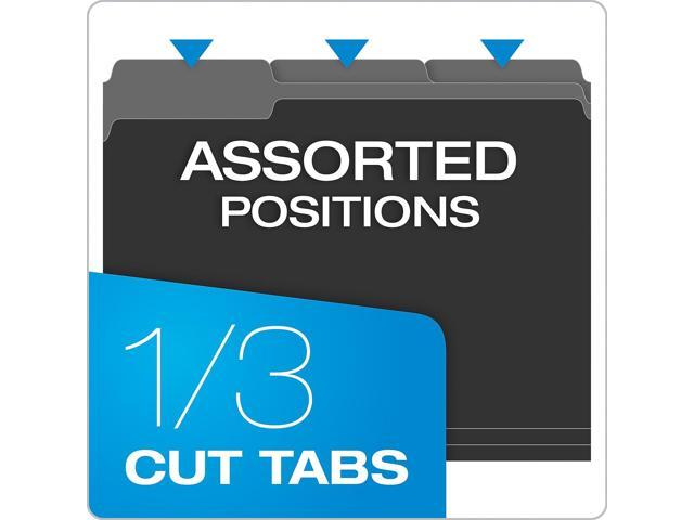 Pendaflex Interior File Folders 1/3 Cut Top Tab Letter Black 100/Box 421013BLA