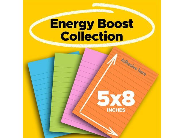 Post-it Pads in Rio de Janeiro Colors Lined 5 x 8 45-Sheet 4/Pack 5845SSUC